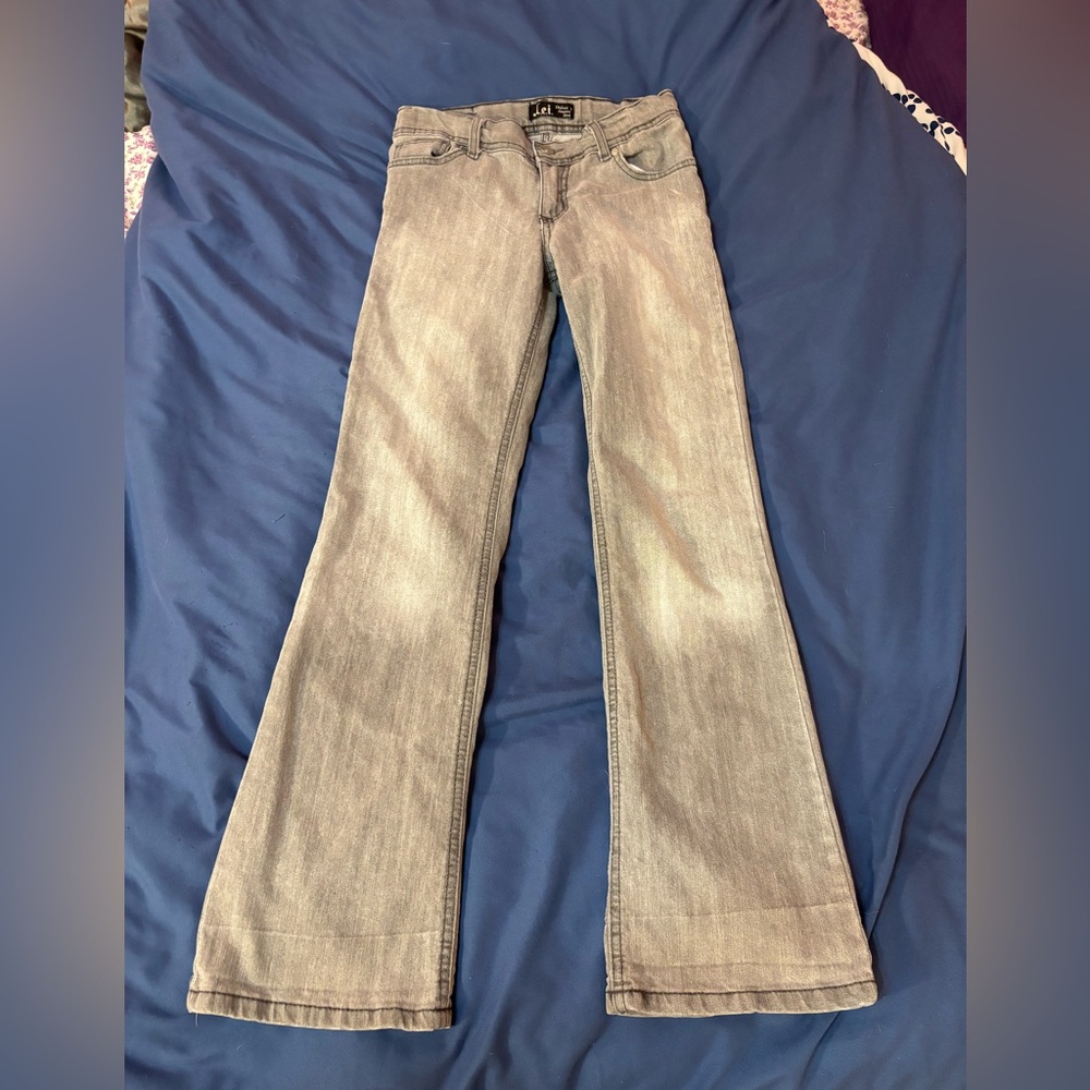 Abercrombie & Fitch Gray Flare low rise Wide Leg Jeans